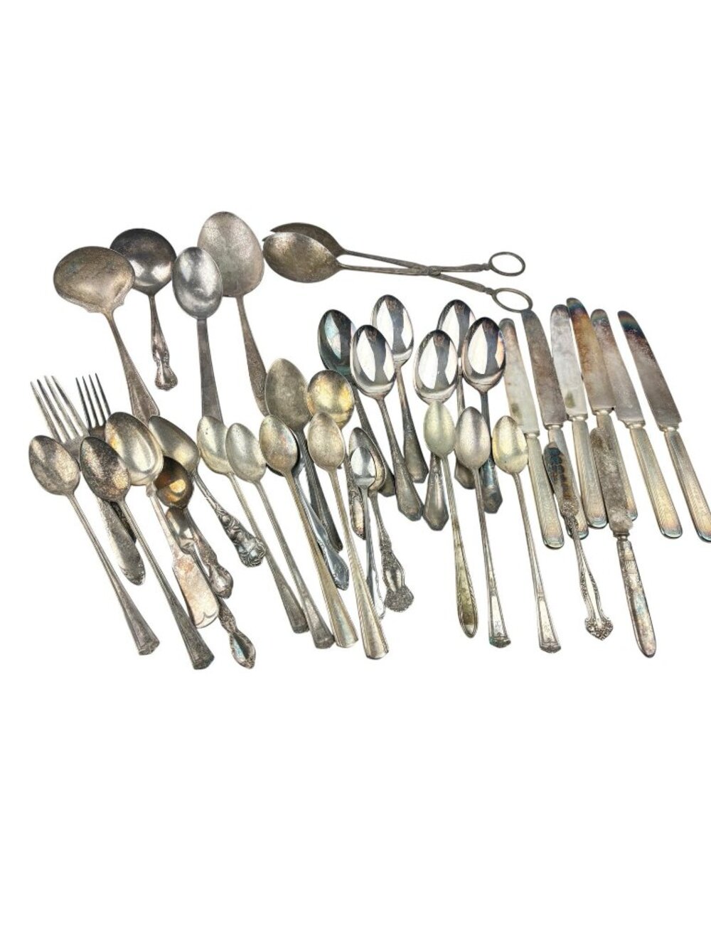 *Misc Bulk Lot Silverware Silverplate Old Vintage As Is Crafts Jewelry 39 Pcs